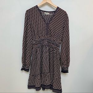 Max Studio Navy Tulip Dress Long Sleeves, Large